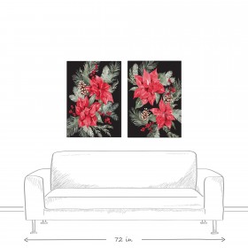 Black Poinsettias 24x30 Canvas Wall Art