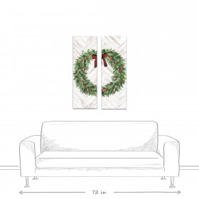 Holiday Wreath Set 12x36 Canvas Wall Art