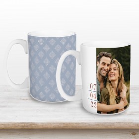 Simple Patriotic Date Personalized 15 oz Mug