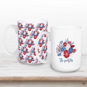 Patriotic Flower Bunch Personalized 5 x 4.62 Mug