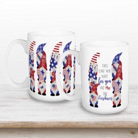 Made for You and Me Patriotic Gnomes Personalized 5 x 4.62 Mug