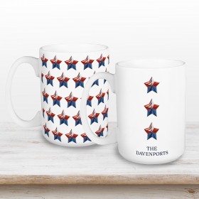 Patriotic Star Trio Personalized 5 x 4.62 Mug