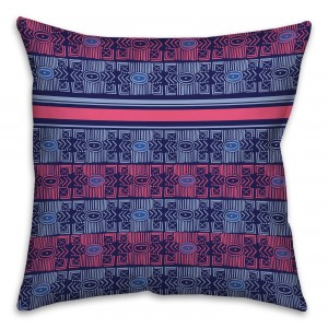 Pink and Purple Boho Tribal Throw Pillow
