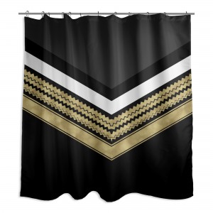 Gold Chic Chevron Arrow 71x74 Shower Curtain