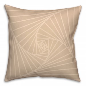 Ivory Zen Spiral Design Throw Pillow