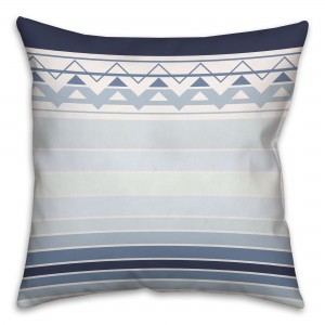 Navy and White Sea Level Gradient Chevron Design Throw Pillow