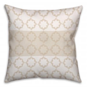 Ivory Quatrefoil Pattern Throw Pillow