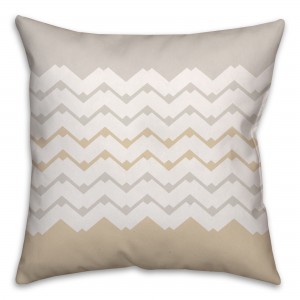 Cream and Gray Chevron Pattern Throw Pillow 