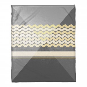 Multi Angled Tones Yellow and Gray 50x60 Throw Blanket