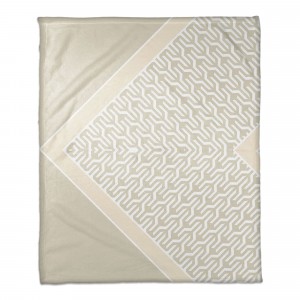 Beige and White Trendy Pattern 50x60 Throw Blanket