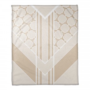 Beige and Cream Decorative Arrow 50x60 Throw Blanket