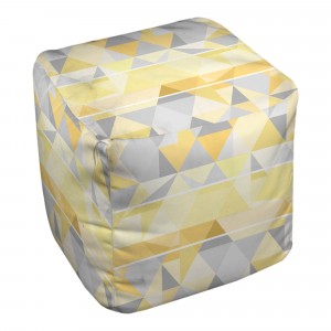 Geo Gradient Color Yellow Gray 18x18x18 Ottoman 