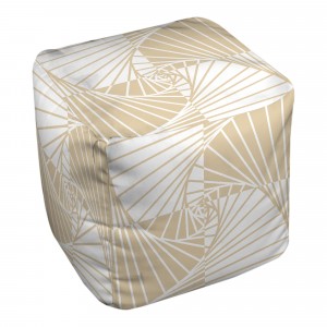 Spiral White And Ivory 18x18x18 Ottoman 