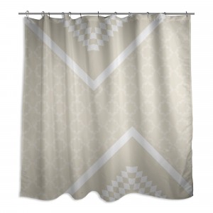 Decorative Quatrefoil Ivory Cream 71x74 Shower Curtain