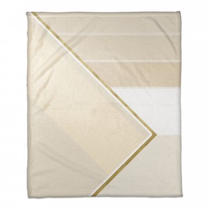 Layered Ivory and Gold 50x60 Throw Blanket