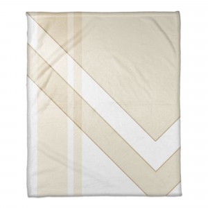 Asymmetrical Ivory Color Block 50x60 Throw Blanket 