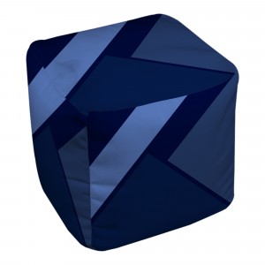 Navy Angles 18x18x18 Ottoman