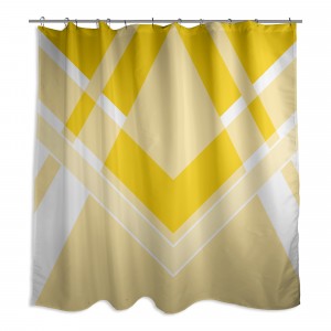 Yellow And Yellow Inversed Triangle Yellow Bold 71x74 Shower Curtain