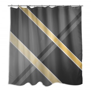 Gray And Gray Mellow Color block stripes 71x74 Shower Curtain
