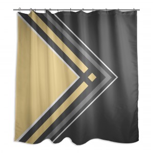 Gray And Gray and Gray asymmetrical 71x74 Shower Curtain