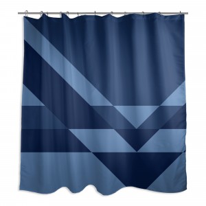 Angled Inverse Blue Navy 71x74 Shower Curtain