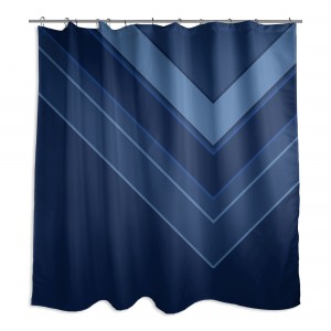 Blue Navy Asymmetrical Color Blocking 71x74 Shower Curtain