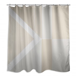 Ivory Inversed Color Blocking 71x74 Shower Curtain