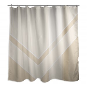 Ivory and Cream Simple Color Block 71x74 Shower Curtain