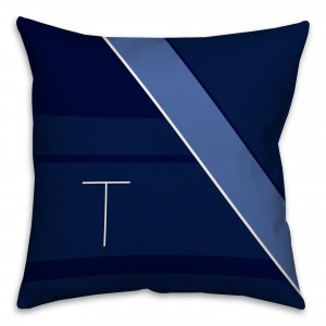 Navy Blocks 16x16 Monogram Spun Polyester Throw Pillow