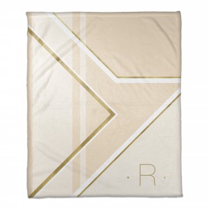 Gold And Ivory Deco 50x60 Personalized Throw Blanket