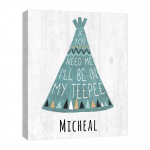 In My Teepee 16x20 Personalized Canvas Wall Art 