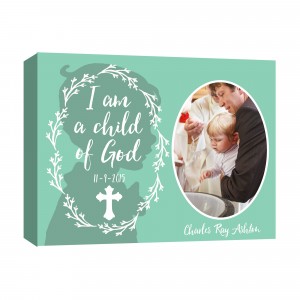 Mint Baptism 14x11 Personalized Canvas Wall Art