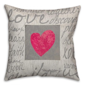 Love Words Spun Polyester Throw Pillow