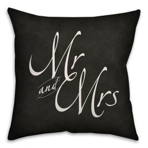 Mr and Mrs Spun Polyester Throw Pillow