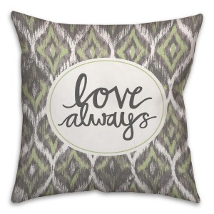 Love Always Ikat Spun Polyester Throw Pillow