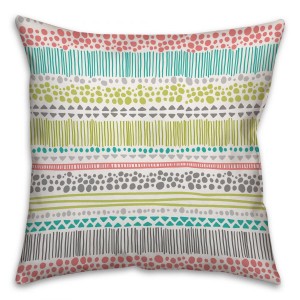 Bright Tribal Spun Polyester Throw Pillow