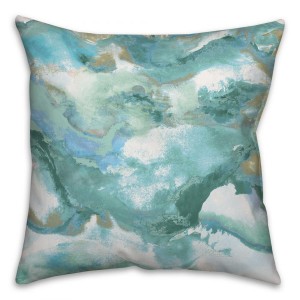 Watercolor Blues Spun Polyester Throw Pillow