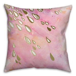 Watercolor Raindrop Spun Polyester Throw Pillow