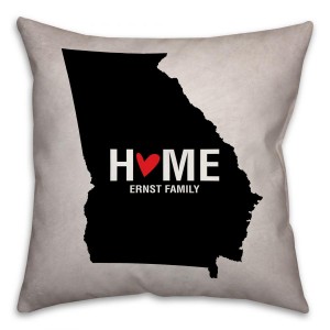 Georgia State Pride Spun Polyester Throw Pillow -18x18