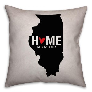 Illinois State Pride Spun Polyester Throw Pillow -18x18