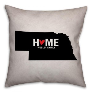 Nebraska State Pride Spun Polyester Throw Pillow - 16x16