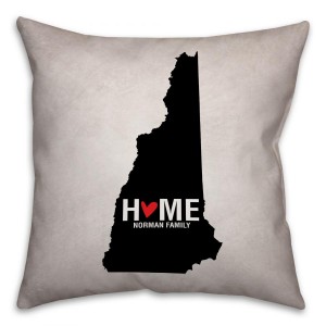 New Hampshire State Pride Spun Polyester Throw Pillow - 16x16