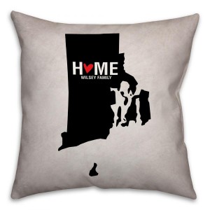 Rhode Island State Pride Spun Polyester Throw Pillow -18x18