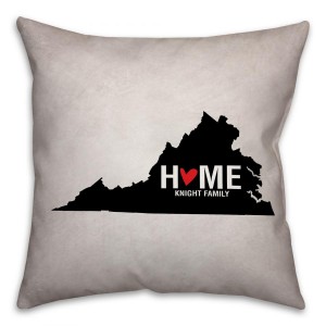 Virginia State Pride Spun Polyester Throw Pillow -18x18