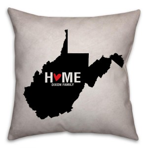 West Virginia State Pride Spun Polyester Throw Pillow -18x18