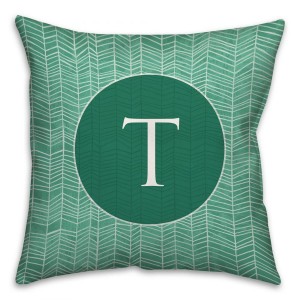 Neutral Zig Zag Monogram Spun Polyester Throw Pillow -18x18