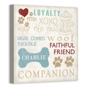 Dog Words 12x12 Personalized Canvas Wall Art