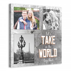 Take on the World Together 20x20 Personalized Canvas Wall Art 