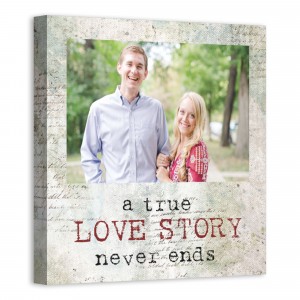 A True Love Story 12x12 Personalized Canvas Wall Art 