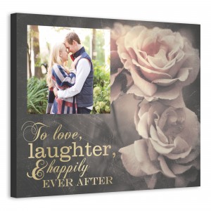 Love, Laughter, Happily Ever After 20x16 Personalized Canvas Wall Art